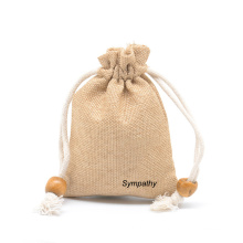 Wholesale Small eco friendly Gift Bag reusable jute Jewelry Pouch printed logo rope jewelry storage bag